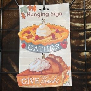 New Thanksgiving Wooden Hanging Pies Wall Decorations, 2-ct. 6x3-in.